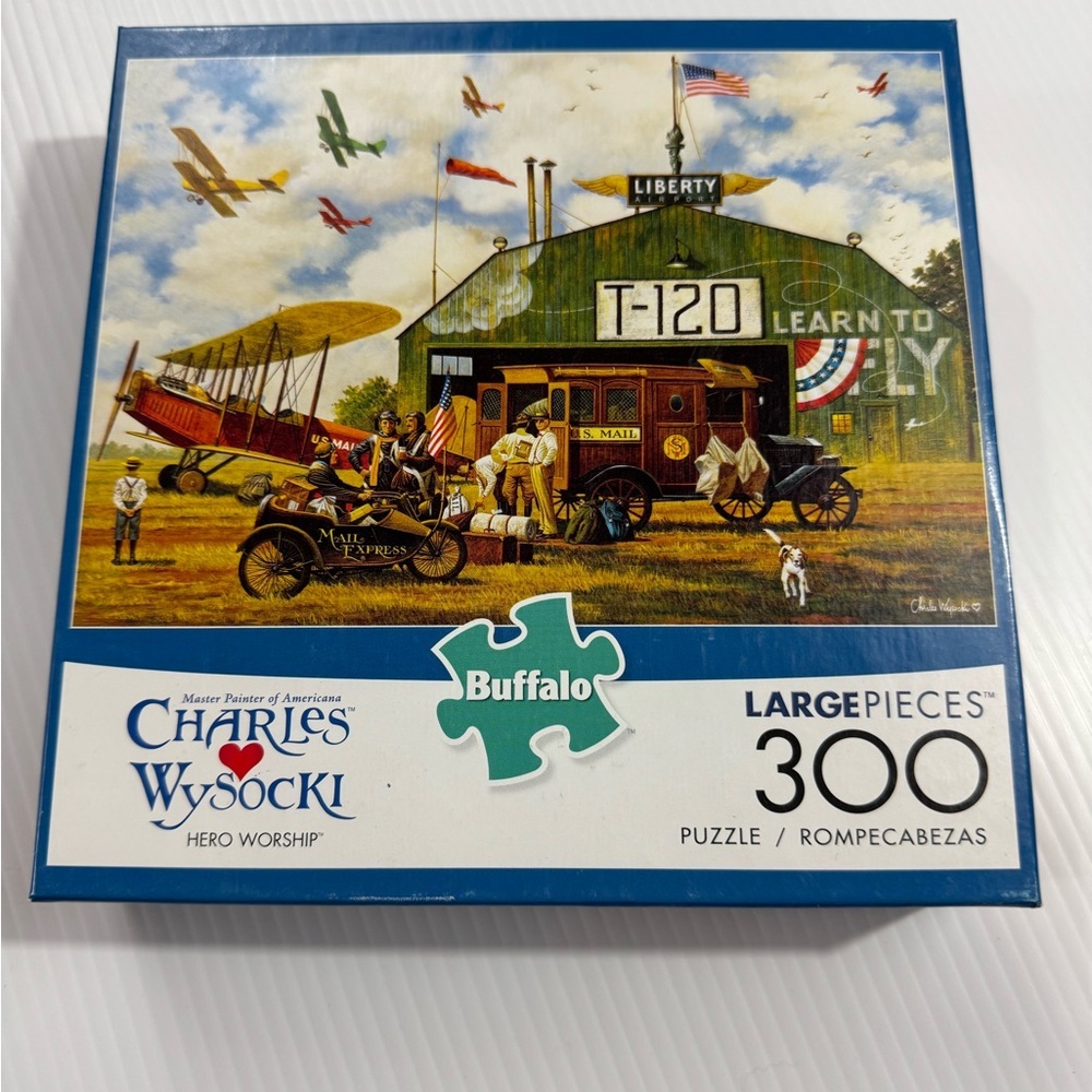 1. Buffalo Charles Wysocki Hero Worship - 300 piece Puzzle - Blue and Green